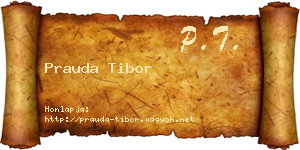 Prauda Tibor névjegykártya
